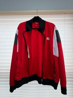 Nike Air Men’s XL Red Black White Colorblock Full-Zip Track Jacket